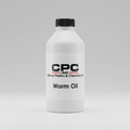 Worm Oil in white bottle with CPC branding