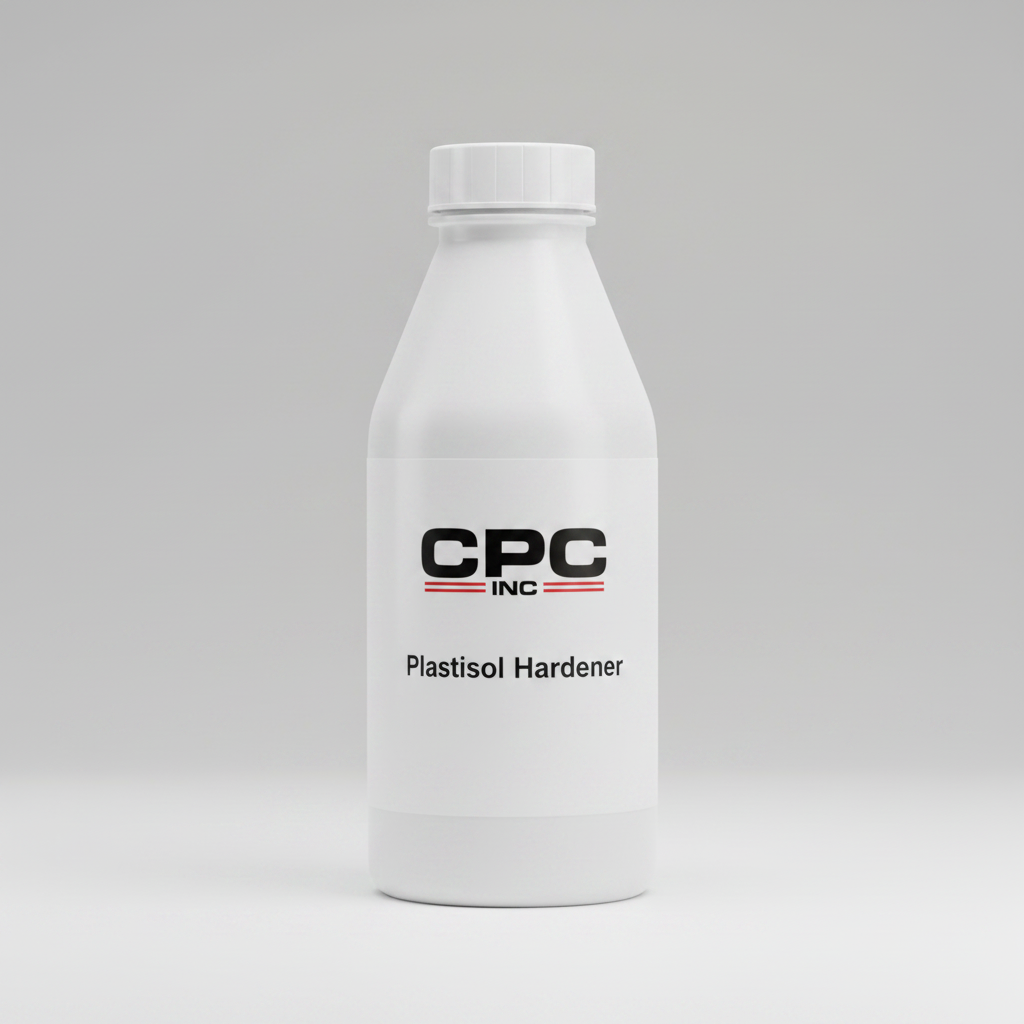 Plastisol Hardener in white bottle with CPC branding
